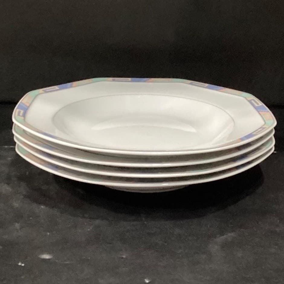 Christopher Stuart Southwest Octagonal Soup Bowls, Set Of 4, Vintage Dinnerware - Thumbnail 8