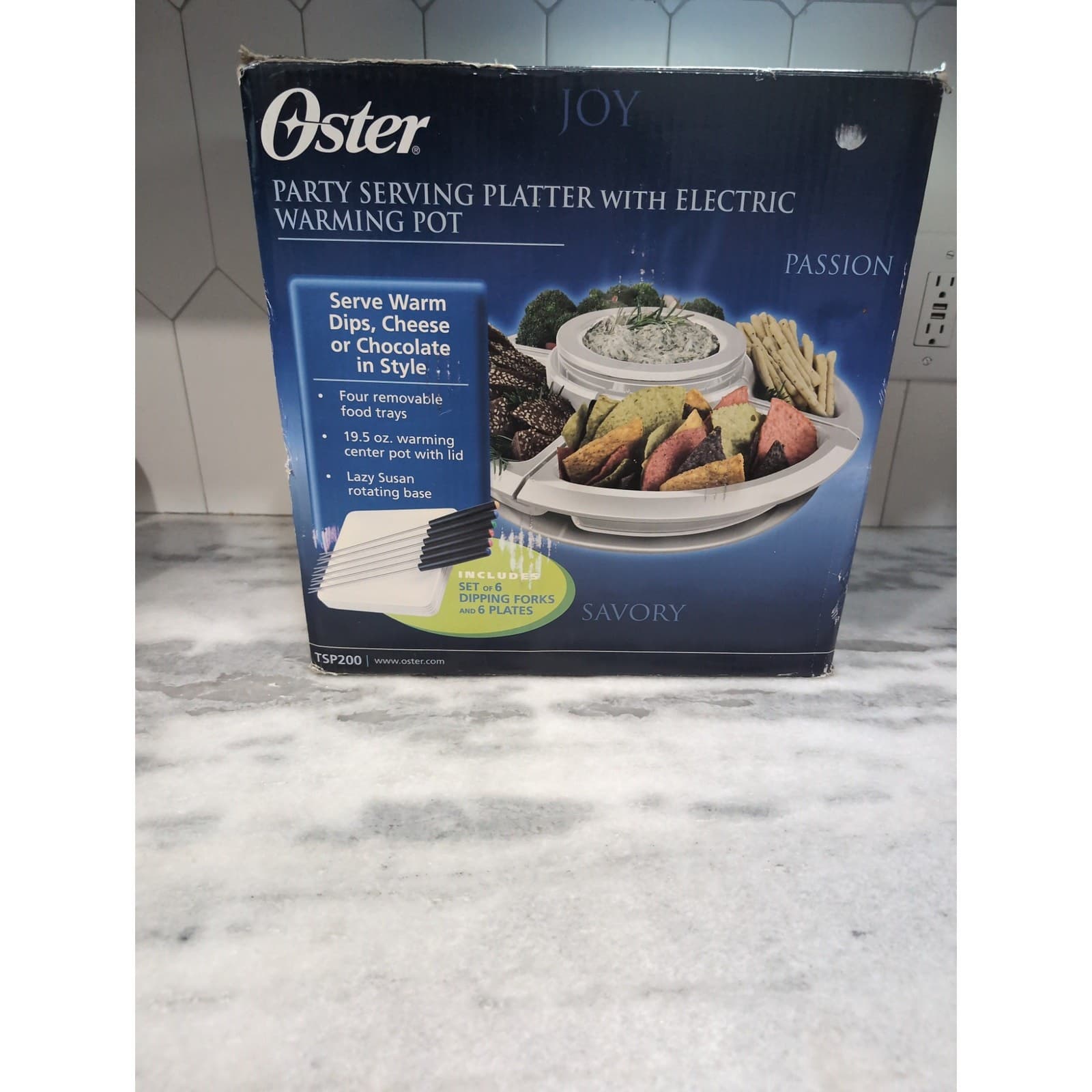 Oster White Party Serving Platter with Electric Warming Pot #TSP200, Damage Box - Thumbnail 3