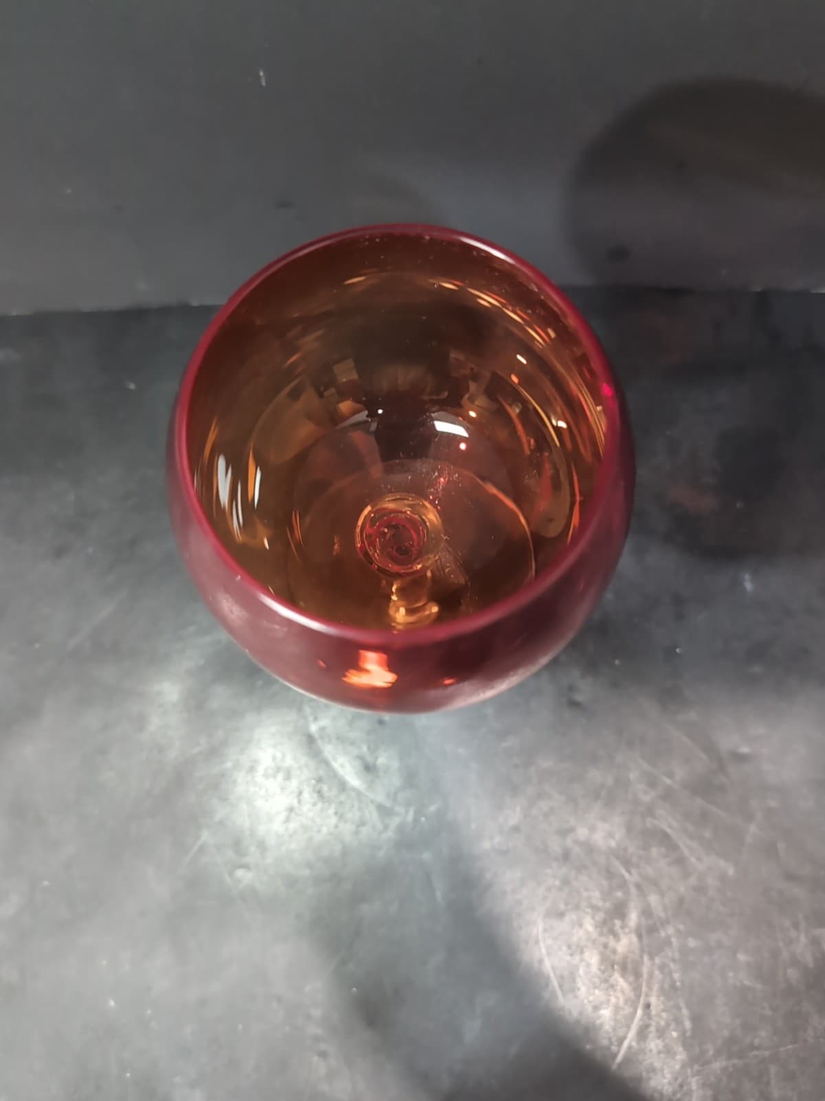 Aromatic Wine Goblet 24 oz, Red Swirl Stem Glass, Vintage Balloon Wine Glass - Thumbnail 6