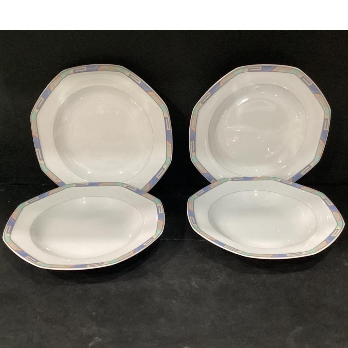 Christopher Stuart Southwest Octagonal Soup Bowls, Set Of 4, Vintage Dinnerware - Thumbnail 2