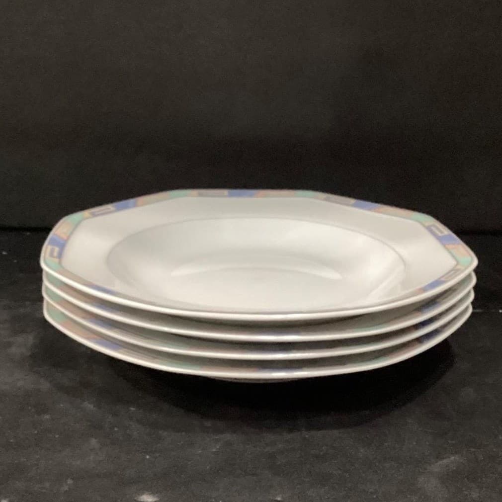 Christopher Stuart Southwest Octagonal Soup Bowls, Set Of 4, Vintage Dinnerware - Thumbnail 9