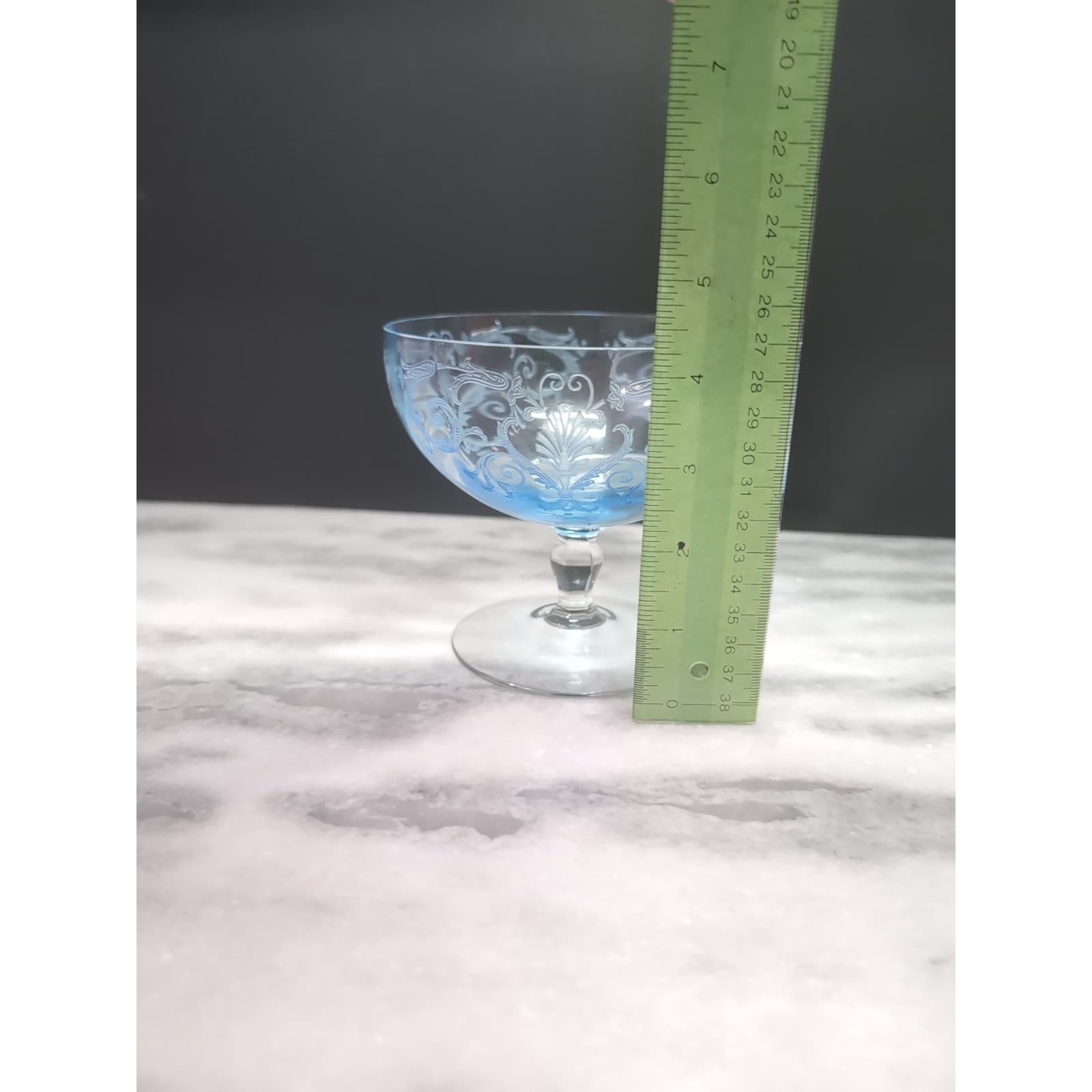 Fostoria Versailles Blue Grapefruit Bowl, Glass Goblet, Kitchenware, No Liner - Thumbnail 7