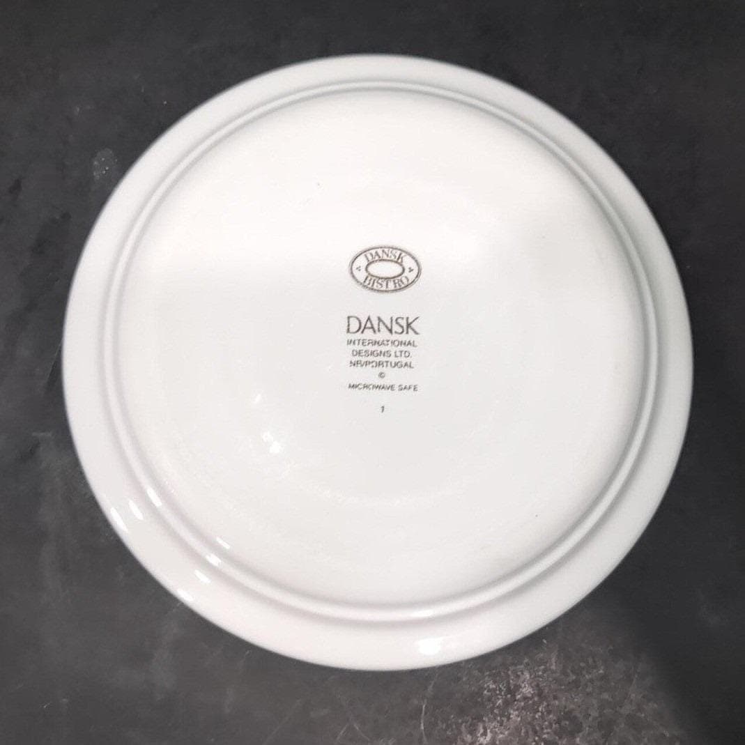 Dansk Ringsted Bistro Saucer, Vintage White & Blue Striped Stoneware Plate - Thumbnail 4