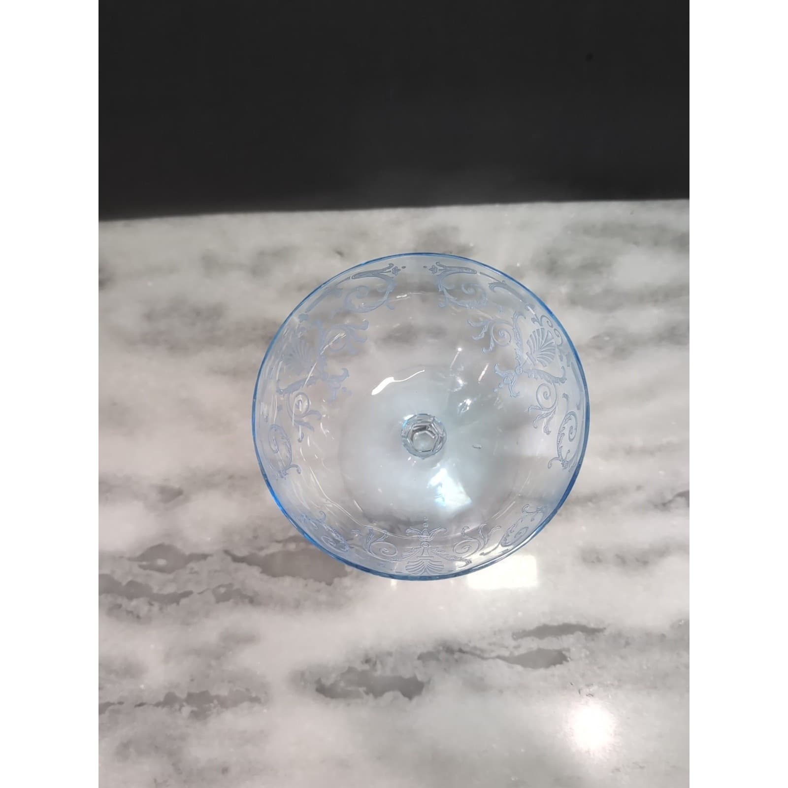Fostoria Versailles Blue Grapefruit Bowl, Glass Goblet, Kitchenware, No Liner - Thumbnail 5