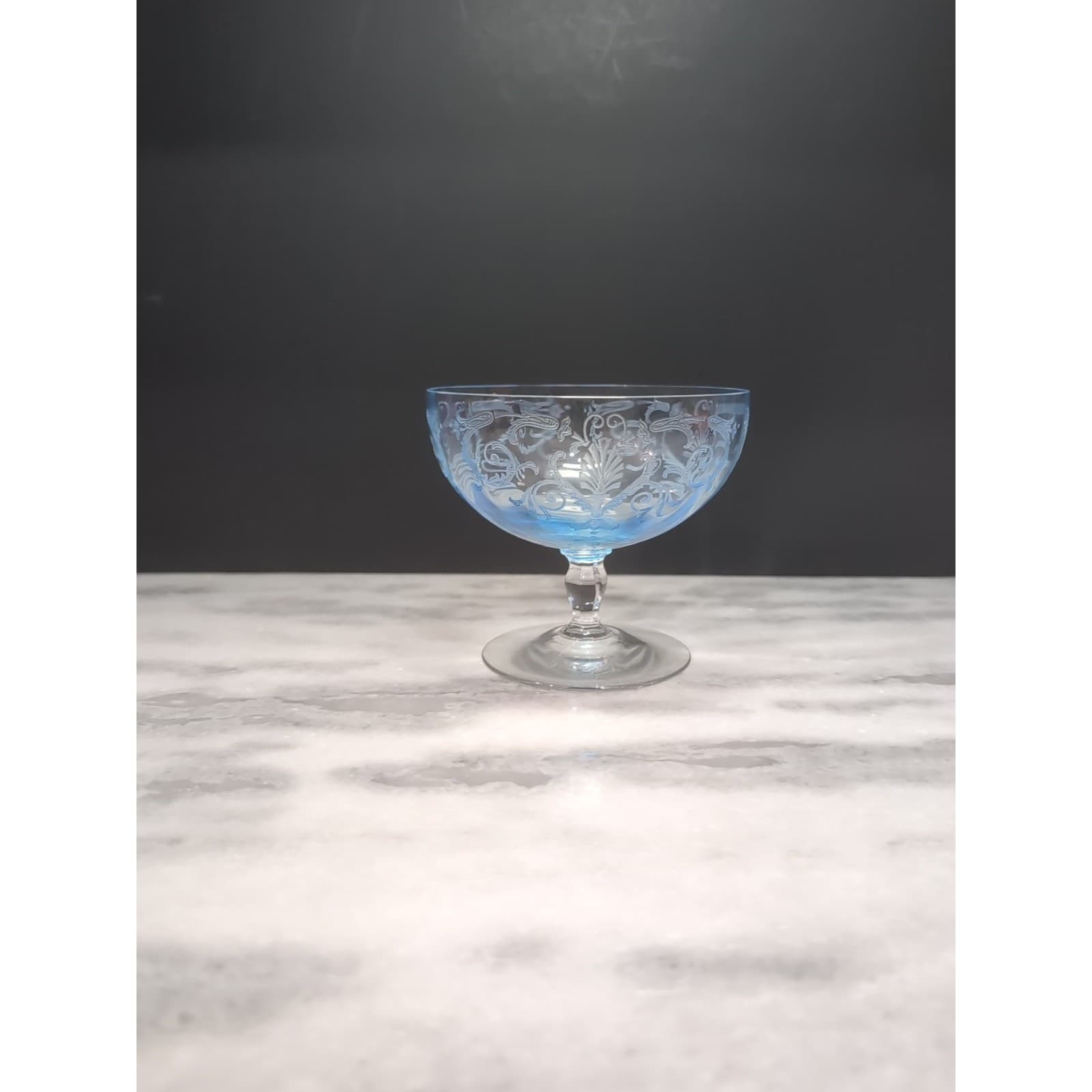 Fostoria Versailles Blue Grapefruit Bowl, Glass Goblet, Kitchenware, No Liner - Thumbnail 2