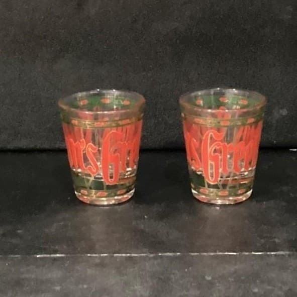 Culver Seasons Greeting Shot Glasses, Set of 2, Vintage Stained Glass Design - Thumbnail 8