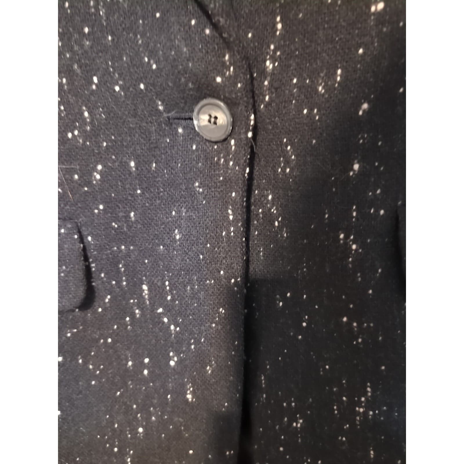 Jones New York Black White Speckled Blazer, Women's Size 6, 100% Wool, USA Made - Thumbnail 6