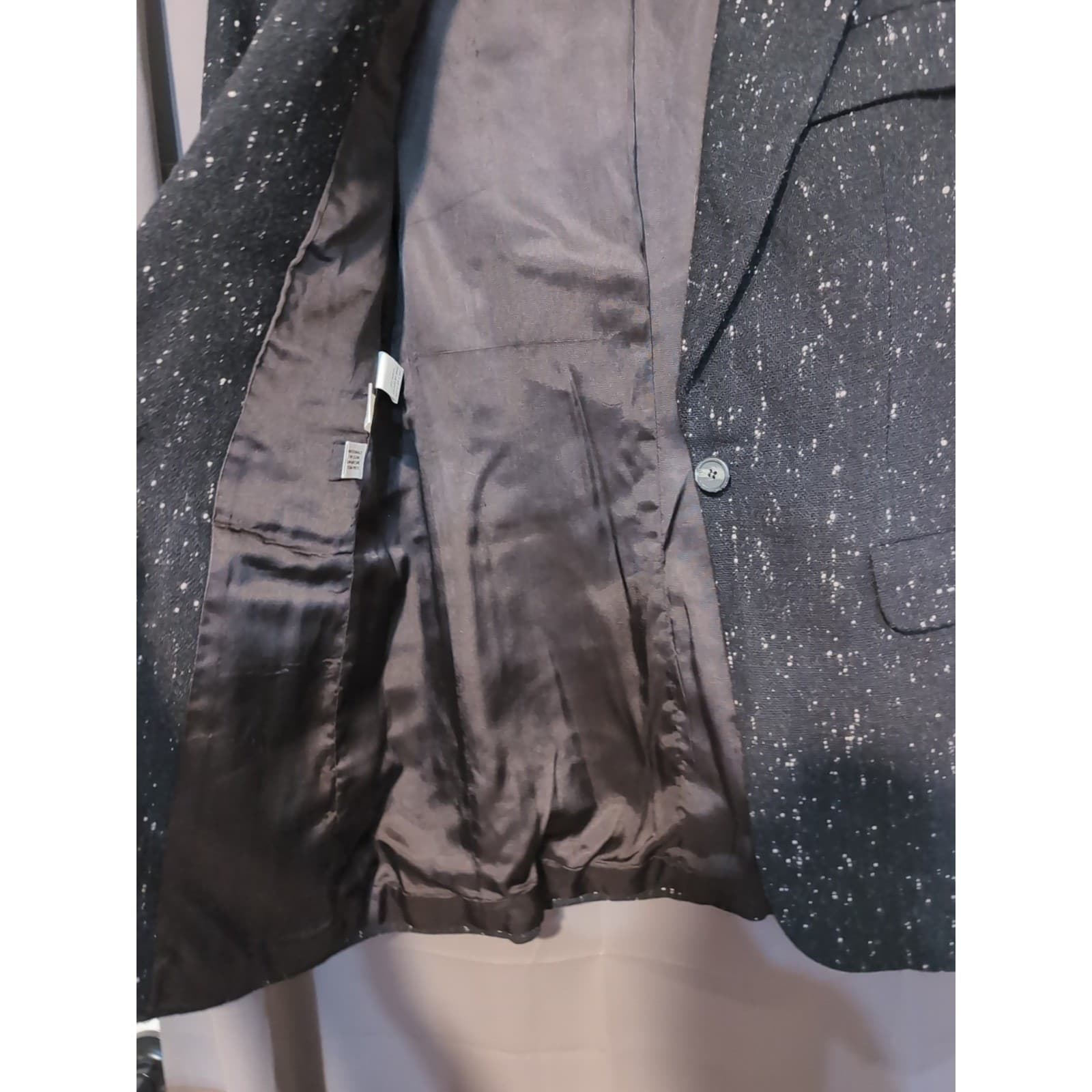 Jones New York Black White Speckled Blazer, Women's Size 6, 100% Wool, USA Made - Thumbnail 7