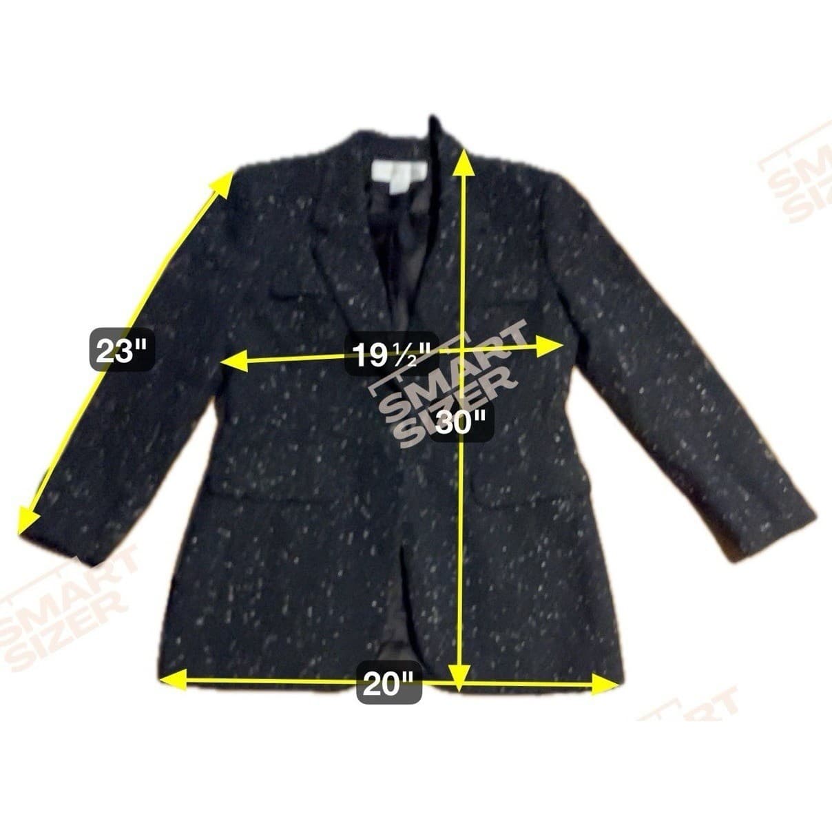 Jones New York Black White Speckled Blazer, Women's Size 6, 100% Wool, USA Made - Thumbnail 2