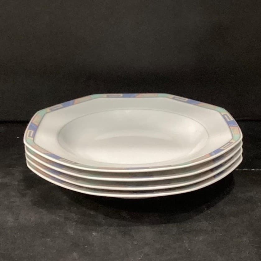 Christopher Stuart Southwest Octagonal Soup Bowls, Set Of 4, Vintage Dinnerware - Thumbnail 11