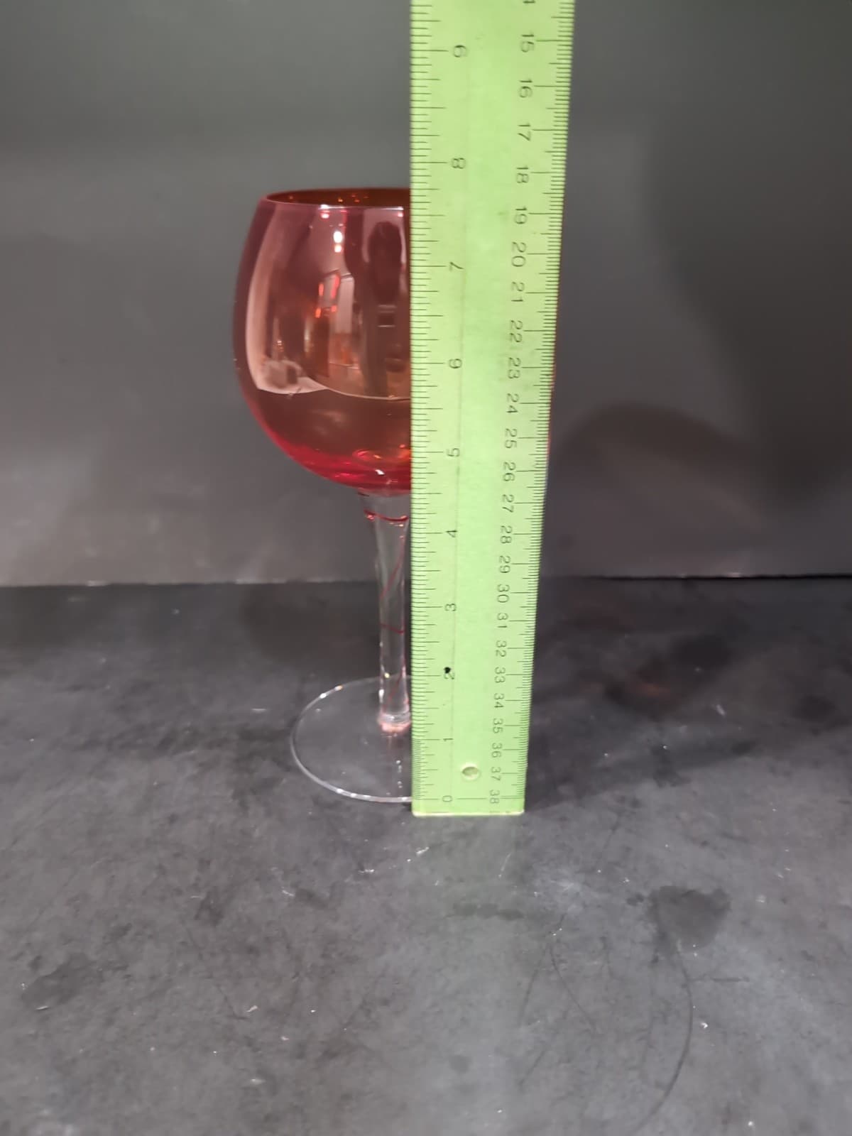Aromatic Wine Goblet 24 oz, Red Swirl Stem Glass, Vintage Balloon Wine Glass - Thumbnail 8