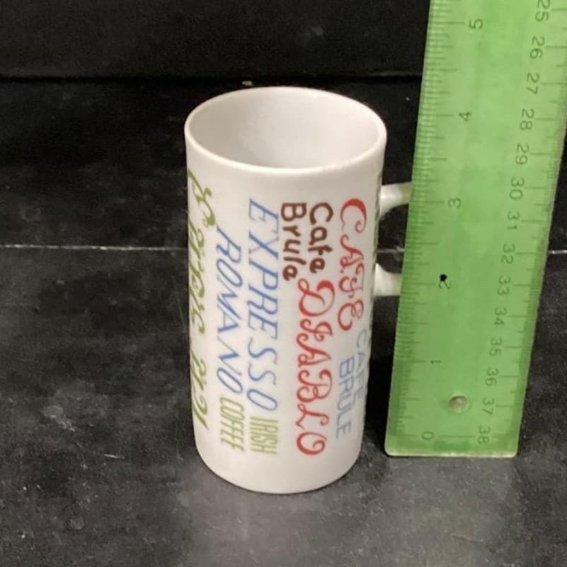 Royal Crown Arnet Demitasse Cups, Set of 4, Colorful Coffee Recipe Lettering - Thumbnail 7