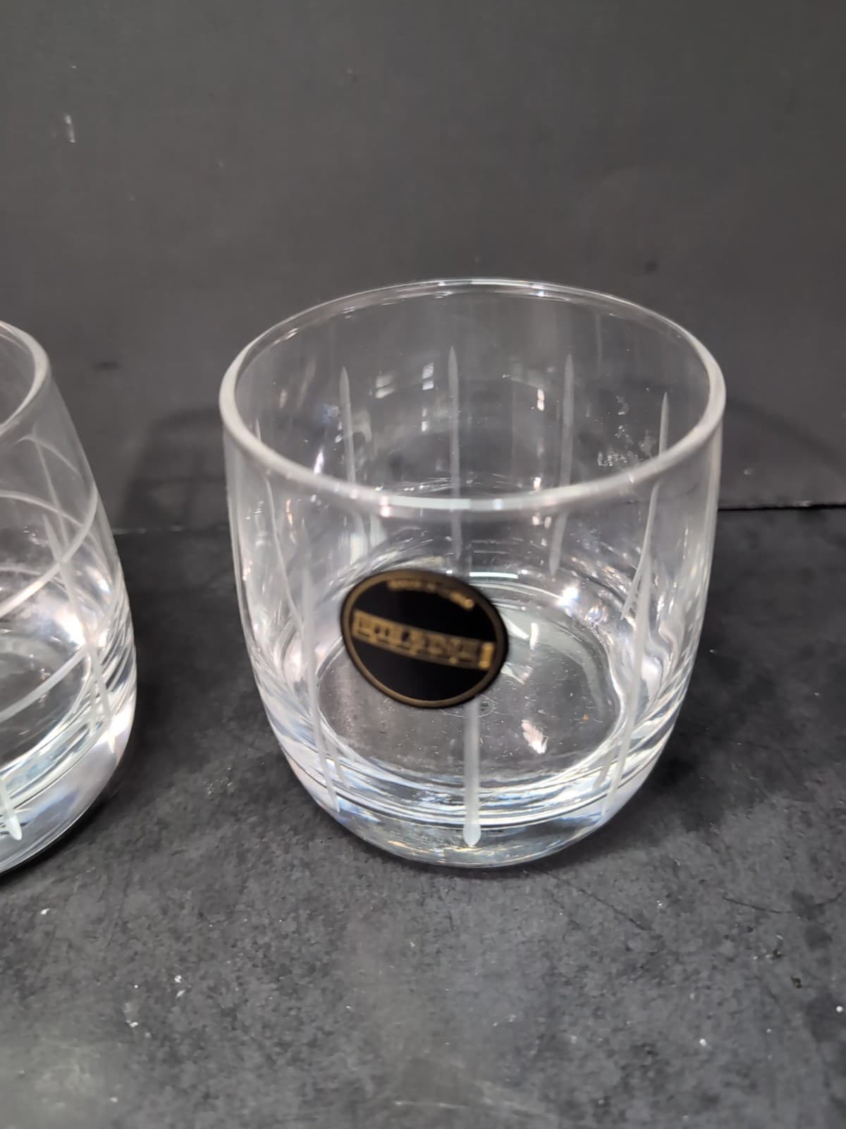 Fifth Avenue Crystal Old Fashioned Glasses, Set of 2, Clear Engrave Grid Tumbler - Thumbnail 5
