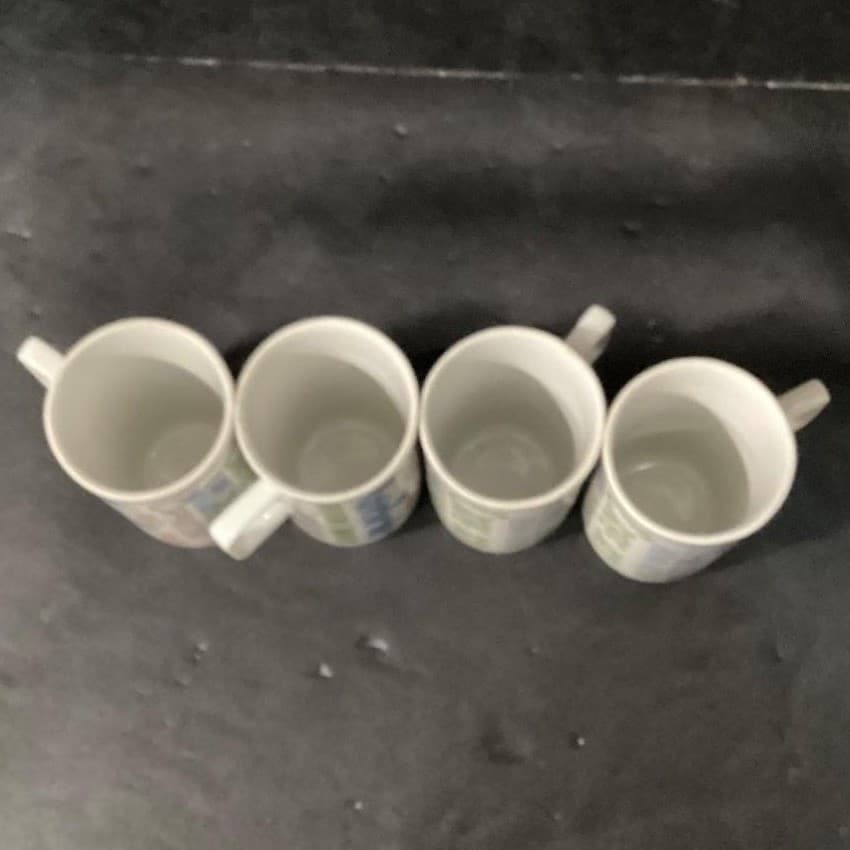 Royal Crown Arnet Demitasse Cups, Set of 4, Colorful Coffee Recipe Lettering - Thumbnail 4