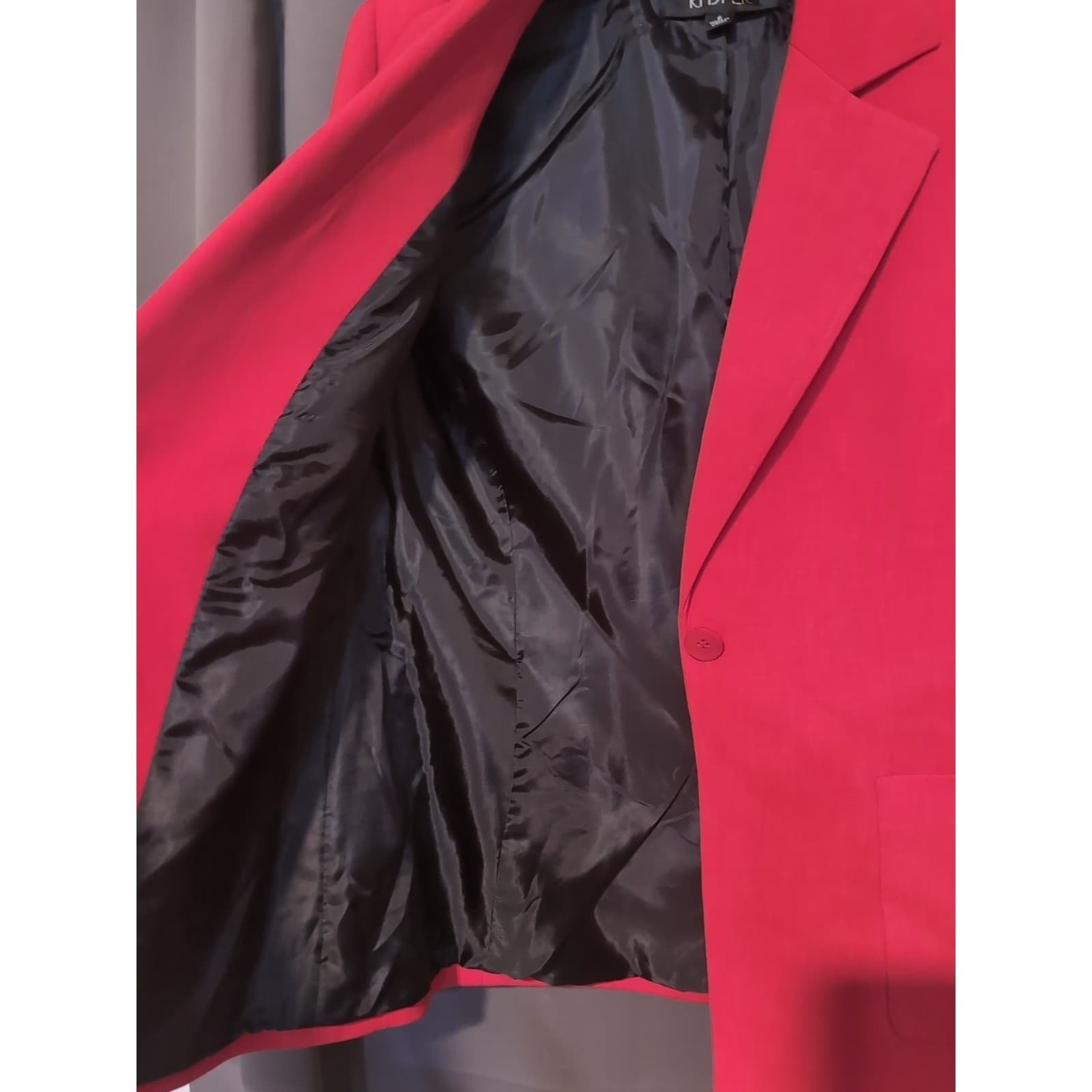 Kasper Red Single Button Blazer, Women's Size 4 Jacket, Vintage, Notched Lapel - Thumbnail 7