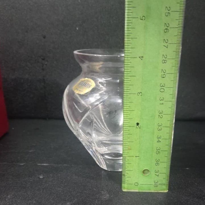 Atlantis Full Lead Crystal Vase, Vintage Handblown Clear Glass, Mantel Decor - Thumbnail 9