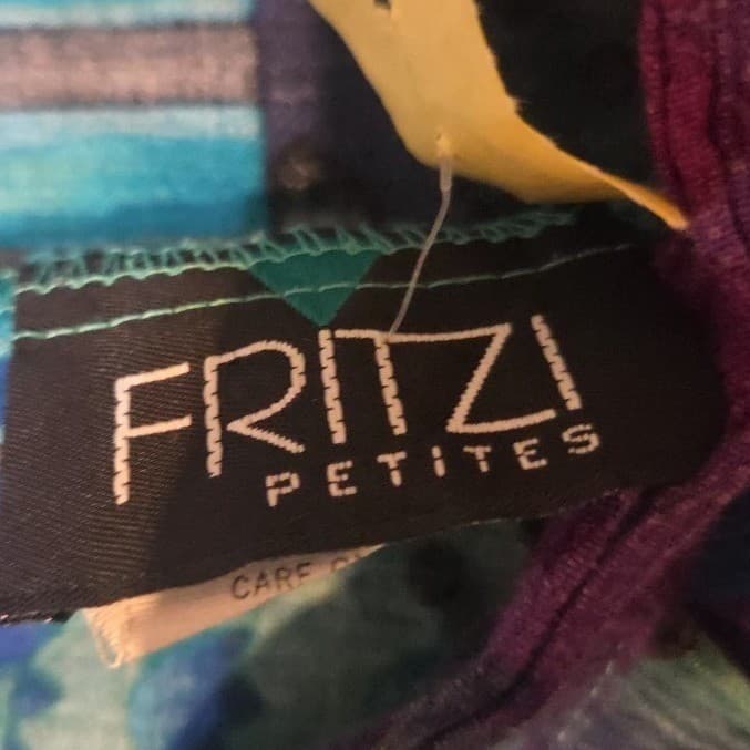Fritzi Petites Patchwork Maxi Skirt, Woman's Petite Small, Teal Purple Boho, Vtg - Thumbnail 5