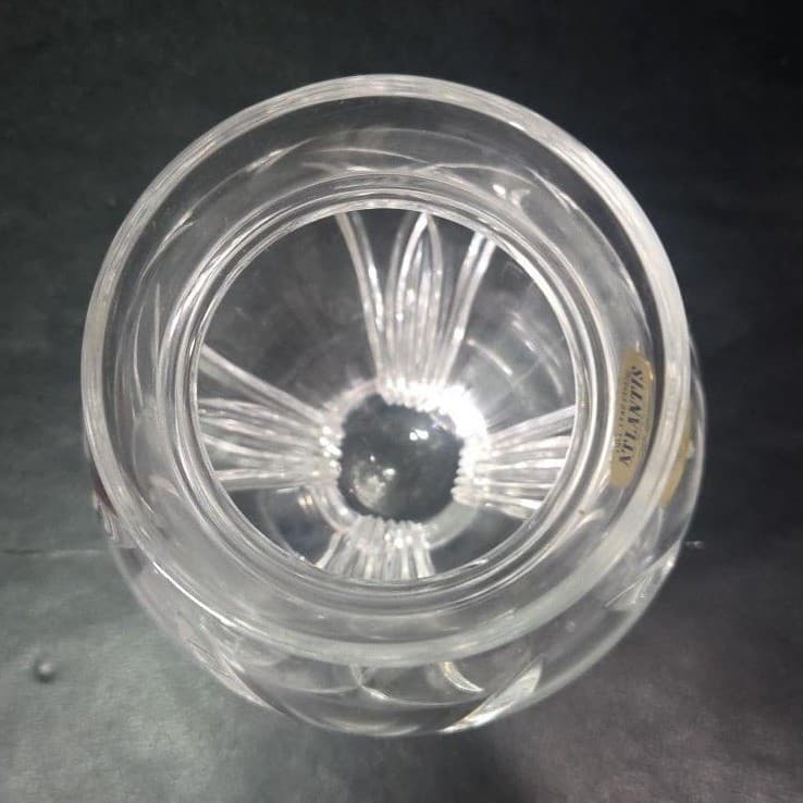 Atlantis Full Lead Crystal Vase, Vintage Handblown Clear Glass, Mantel Decor - Thumbnail 7