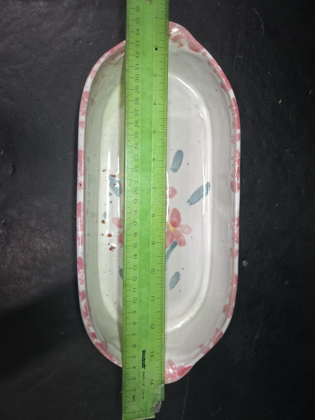 Studio Art Pottery Oval Baking & Serving Dish, Country Pink Floral, Stoneware - Thumbnail 4