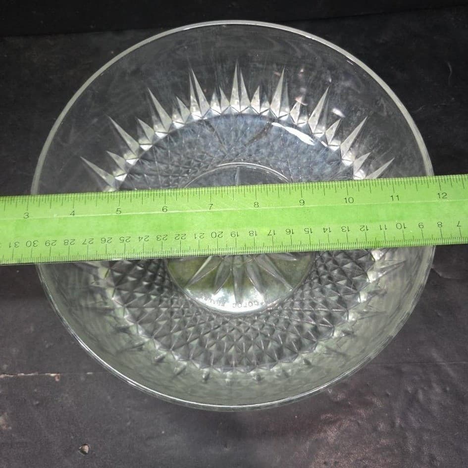 Arcoroc France Crystal Clear Salad Bowl, Vintage Starburst Design, Dinnerware - Thumbnail 5