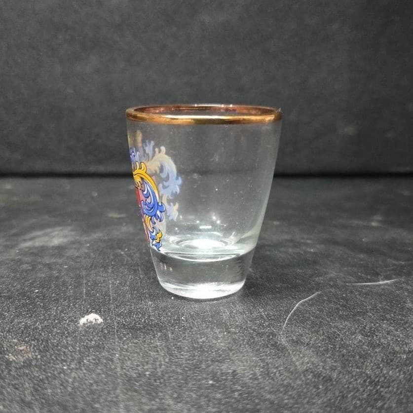 Germany Souvenir Rüdesheim am Rhein Shot Glass, Vtg Coat Of Arms Shield Design - Thumbnail 3
