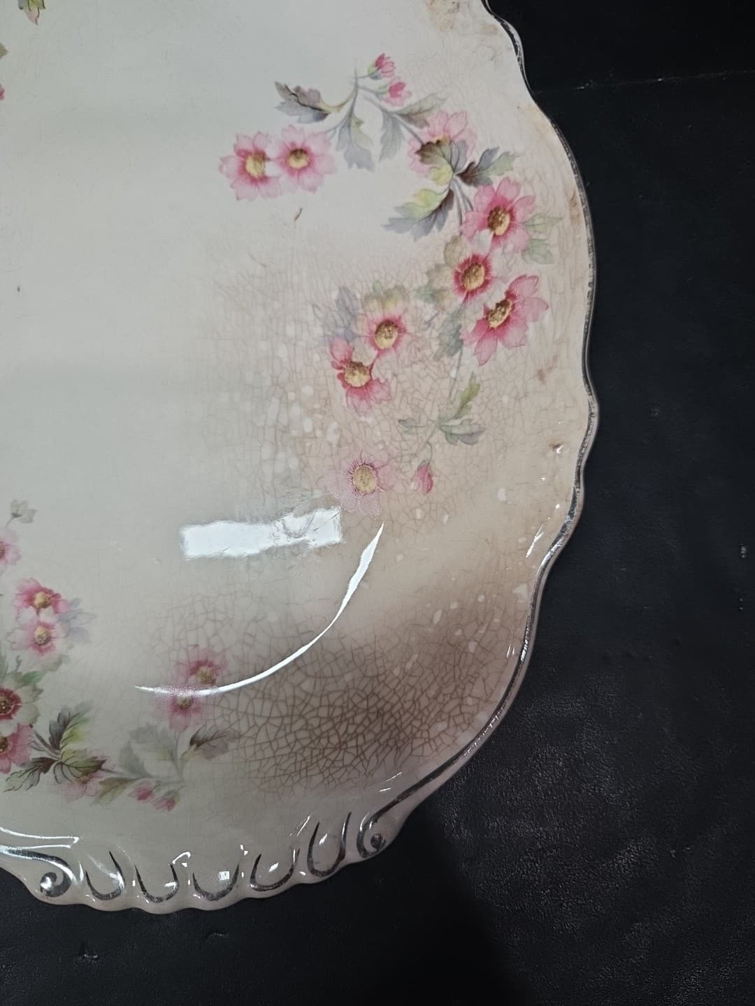 Virginia Rose Oval Platter C44N8, Vintage Floral Serving Plate, 11.5" Tableware - Thumbnail 5