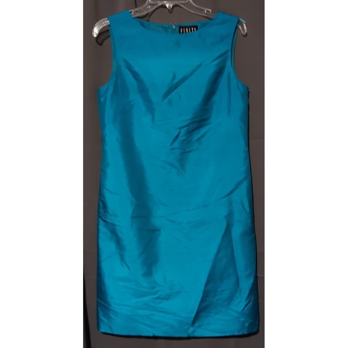 Finity Dress Turquoise 100% Silk 2 Piece Dress and Blazer Set, Woman's Size 8 - Thumbnail 6