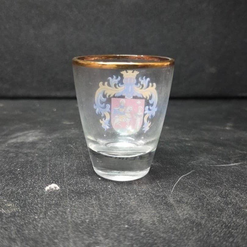 Germany Souvenir Rüdesheim am Rhein Shot Glass, Vtg Coat Of Arms Shield Design - Thumbnail 4