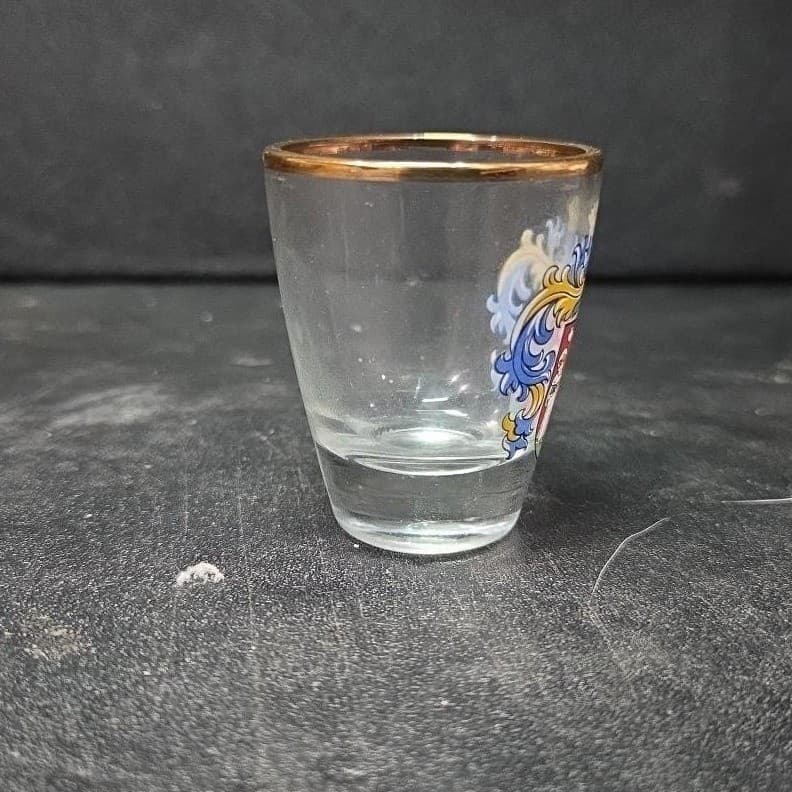 Germany Souvenir Rüdesheim am Rhein Shot Glass, Vtg Coat Of Arms Shield Design - Thumbnail 5
