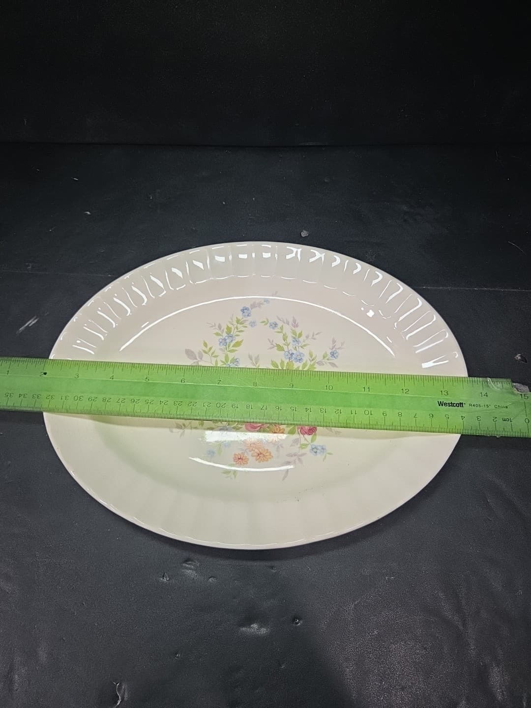 Edwin M. Knowles China Company Rose Floral Bouquet Oval Platter, Vrg Replacement - Thumbnail 5