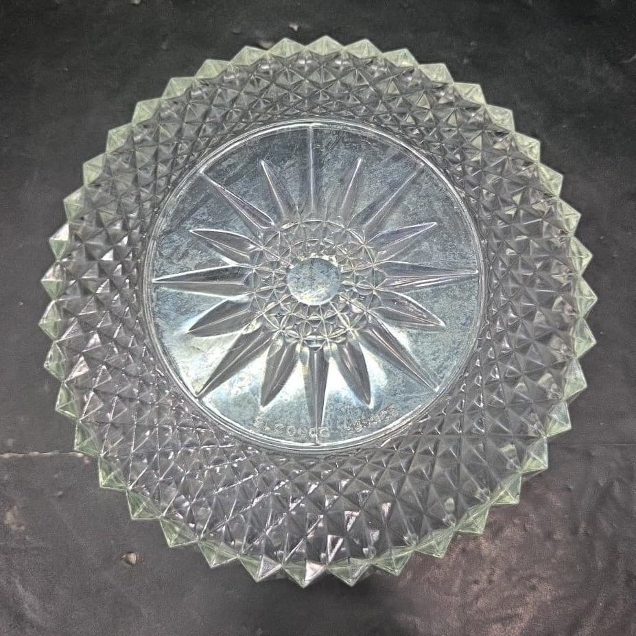 Arcoroc France Crystal Clear Salad Bowl, Vintage Starburst Design, Dinnerware - Thumbnail 4