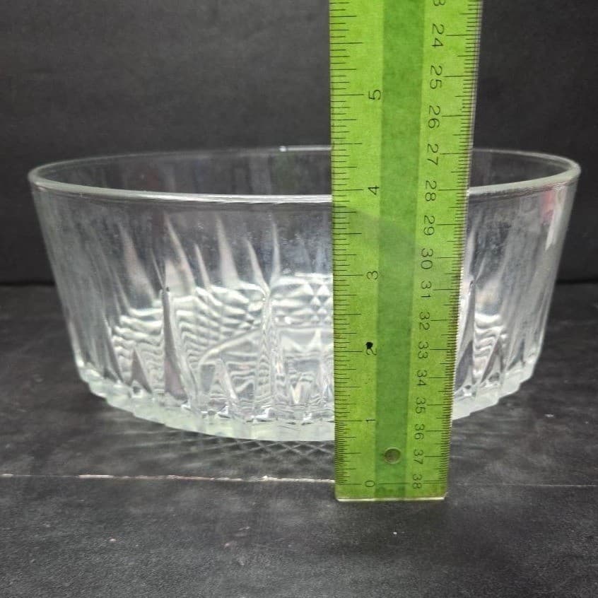 Arcoroc France Crystal Clear Salad Bowl, Vintage Starburst Design, Dinnerware - Thumbnail 6