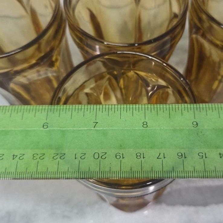 Anchor Hocking Amber Highball Glasses, Set of 4, Vintage Barware, Glass Tumblers - Thumbnail 10