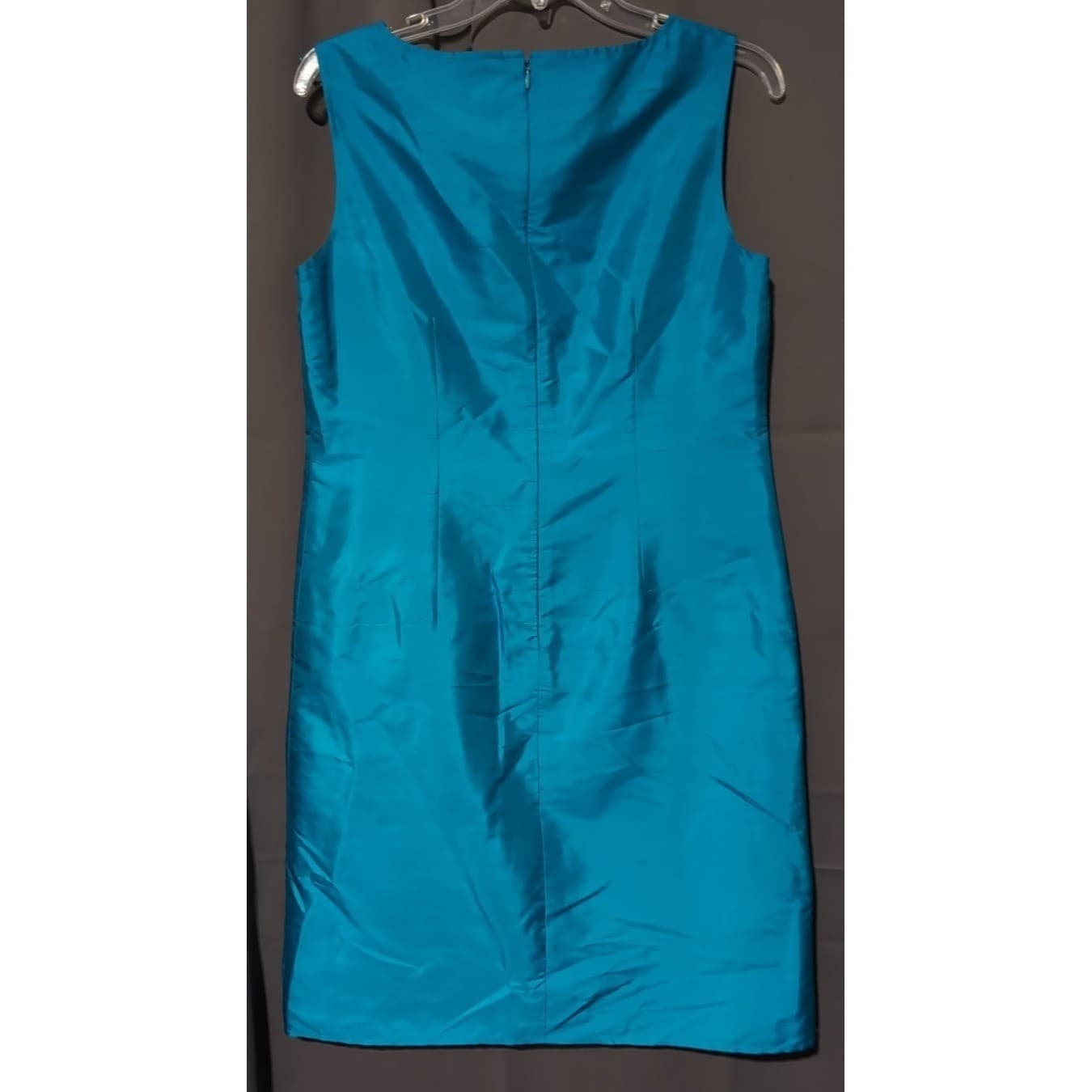 Finity Dress Turquoise 100% Silk 2 Piece Dress and Blazer Set, Woman's Size 8 - Thumbnail 7