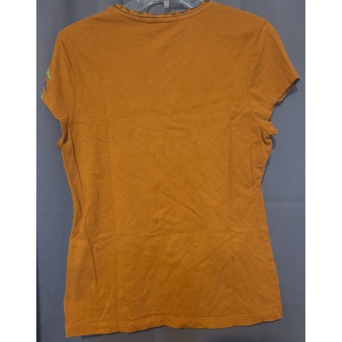 Westbound Ochre Brown V-Neck, Women's Small, Beaded Floral Graphic T-Shirt - Thumbnail 4