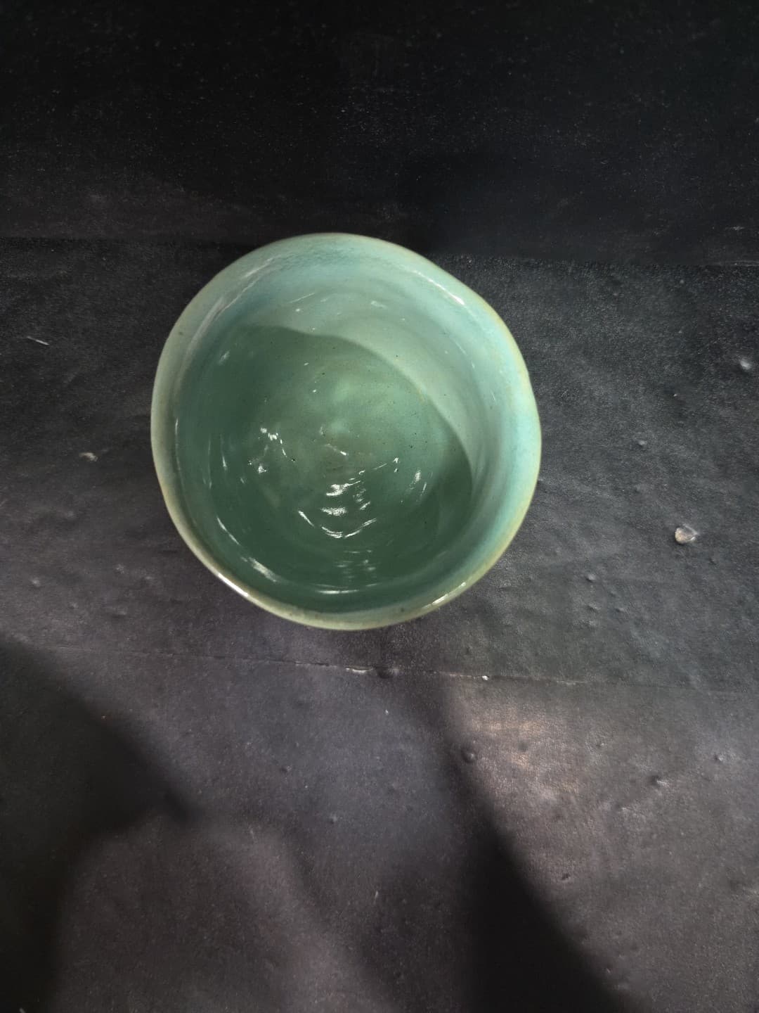 Country Fare Style Turquoise & Brown Glaze Egg Cup, Vintage Ceramic Goblet - Thumbnail 6