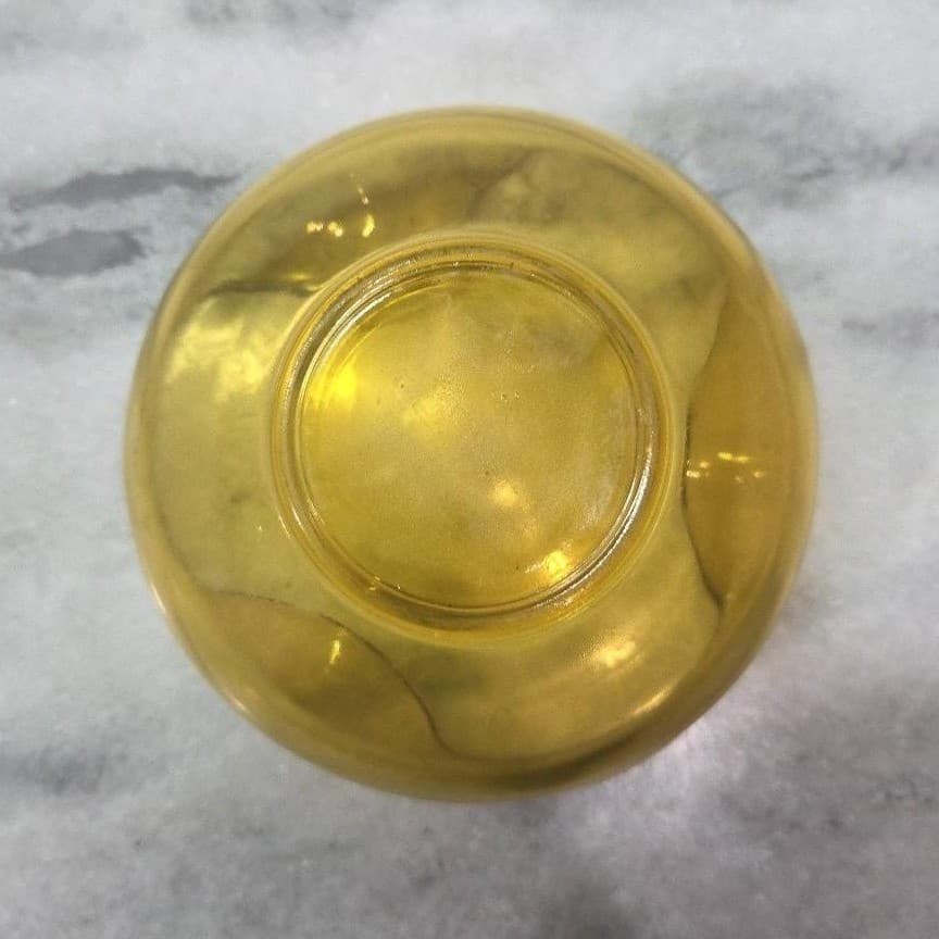 Anchor Hocking Harvest Gold Trinket Bowl, Vintage Amber Honey Dish, Wavy Edges - Thumbnail 7