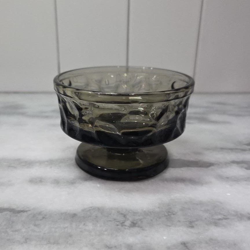 Fostoria Pebble Beach Thumbprint Sherbet, Vintage Dessert Cup, MCM Glassware - Thumbnail 3