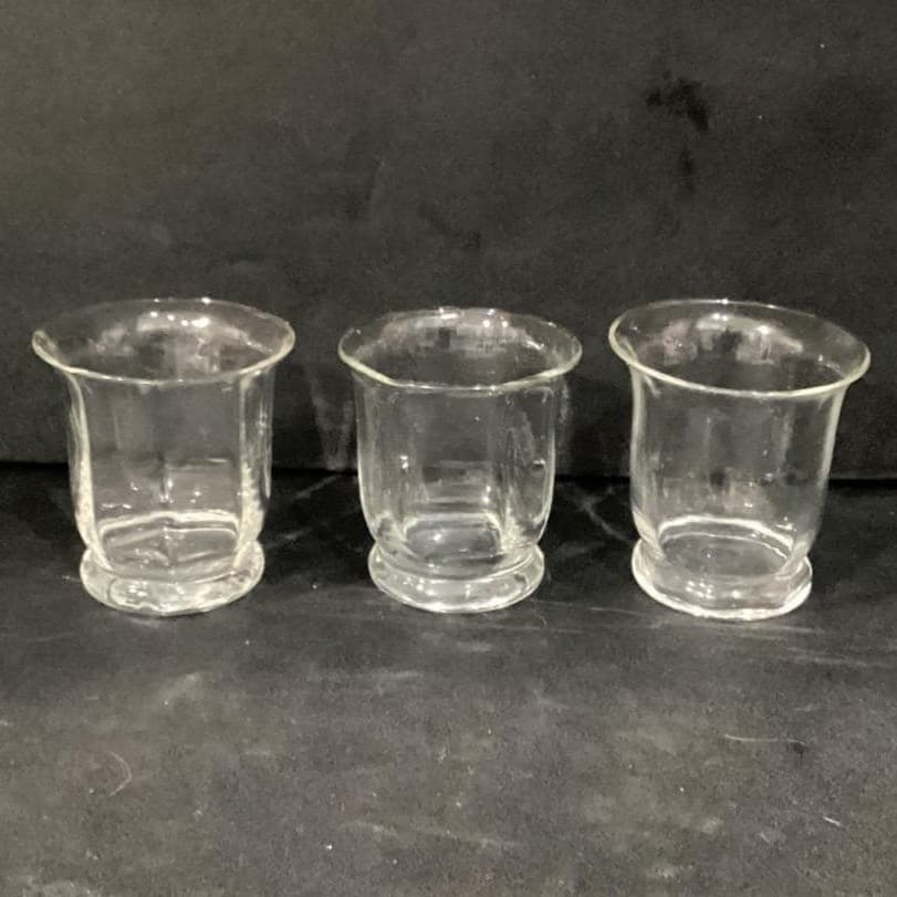 Set of 3 Paneled Clear Glass Votive Candle Holders - Thumbnail 9
