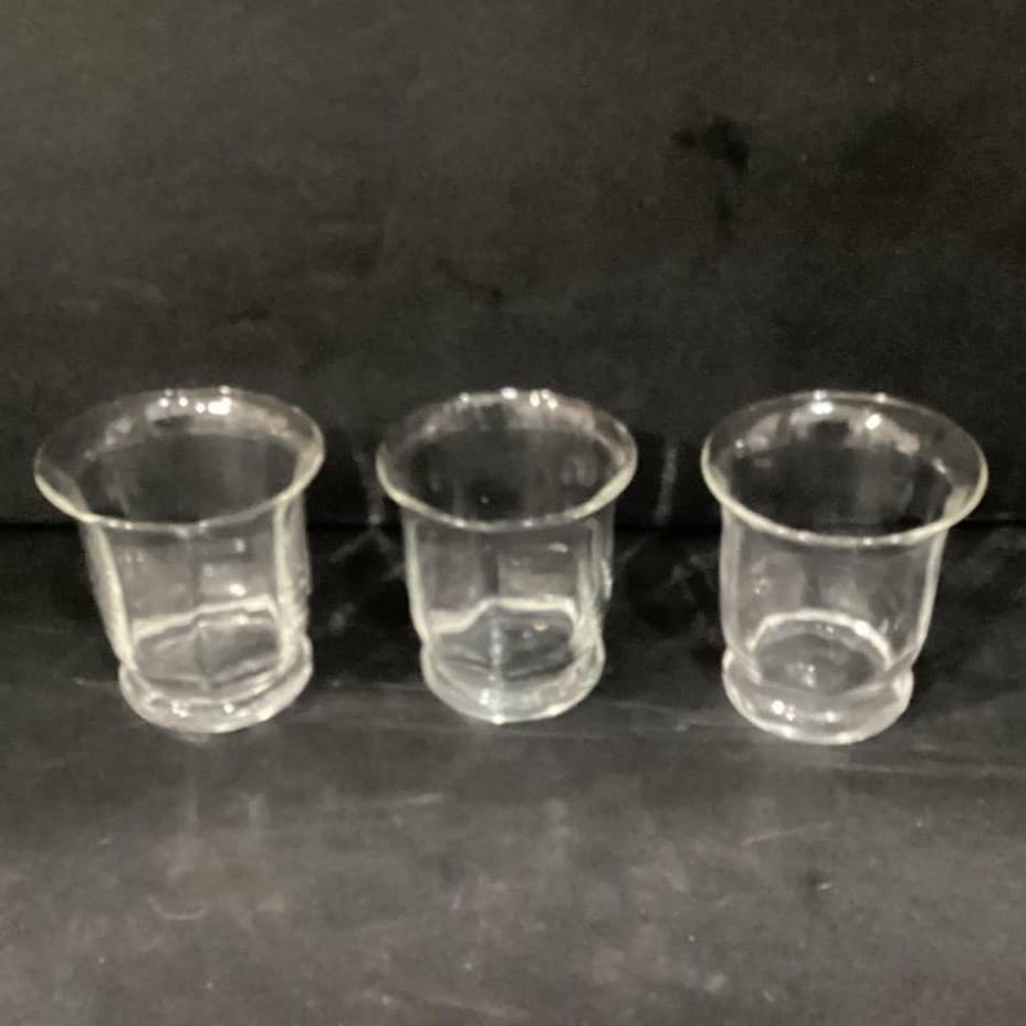 Set of 3 Paneled Clear Glass Votive Candle Holders - Thumbnail 6