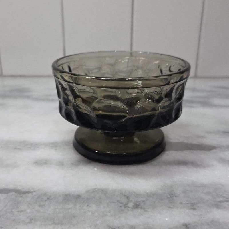 Fostoria Pebble Beach Thumbprint Sherbet, Vintage Dessert Cup, MCM Glassware - Thumbnail 2