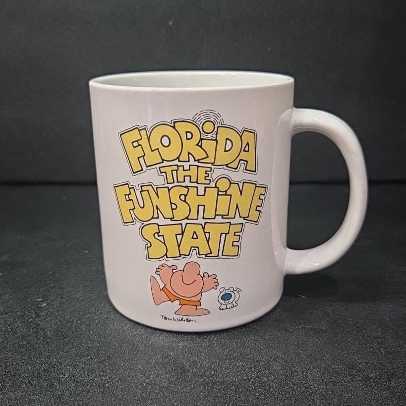 Ziggy Stoneware Coffee Cup, Florida Sunshine State Souvenir, Vintage Tom Wilson - Thumbnail 4