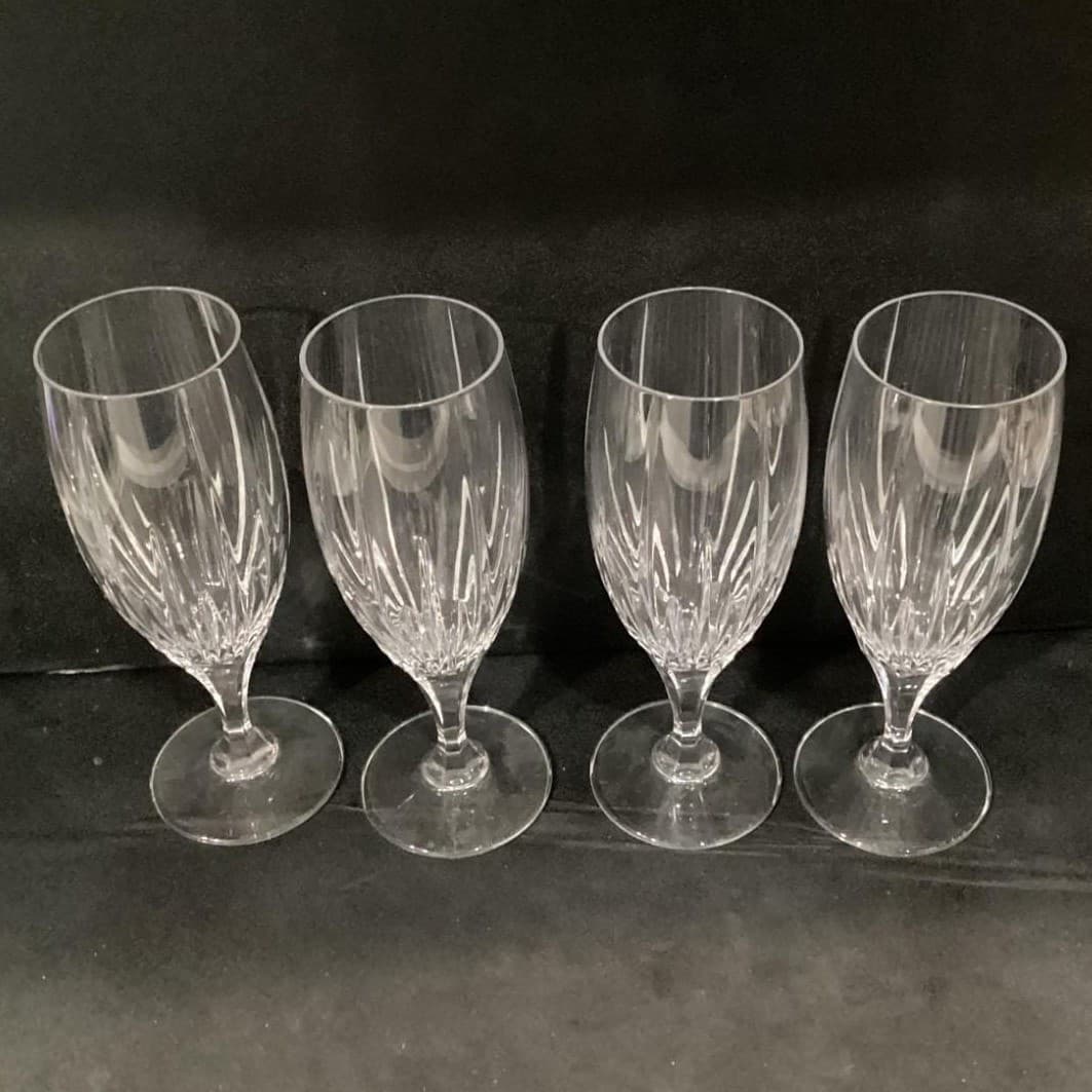 4 Mikasa ARCTIC LIGHTS Crystal 8.5" Iced Tea Glasses Vertical Cuts - Thumbnail 6