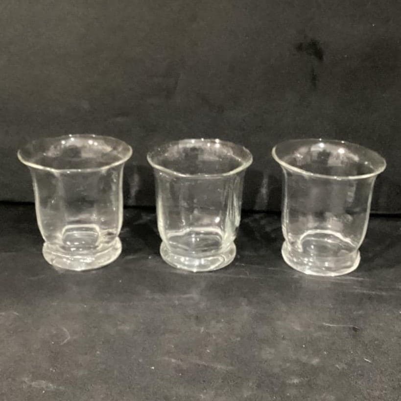 Set of 3 Paneled Clear Glass Votive Candle Holders - Thumbnail 10