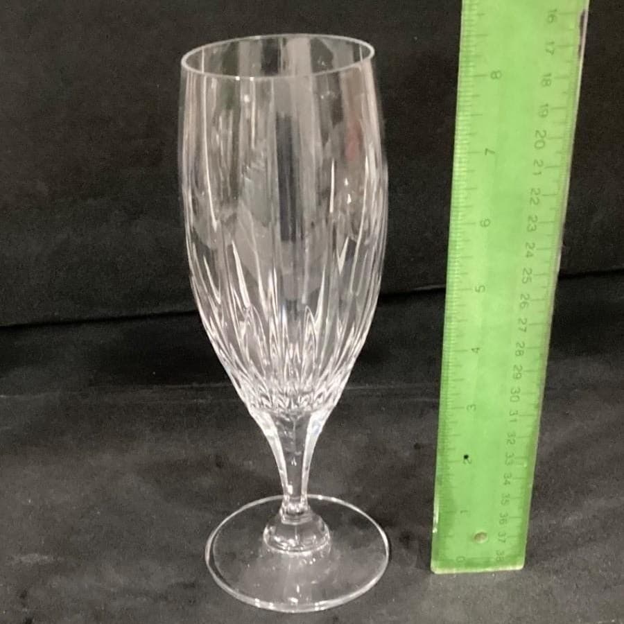 4 Mikasa ARCTIC LIGHTS Crystal 8.5" Iced Tea Glasses Vertical Cuts - Thumbnail 2