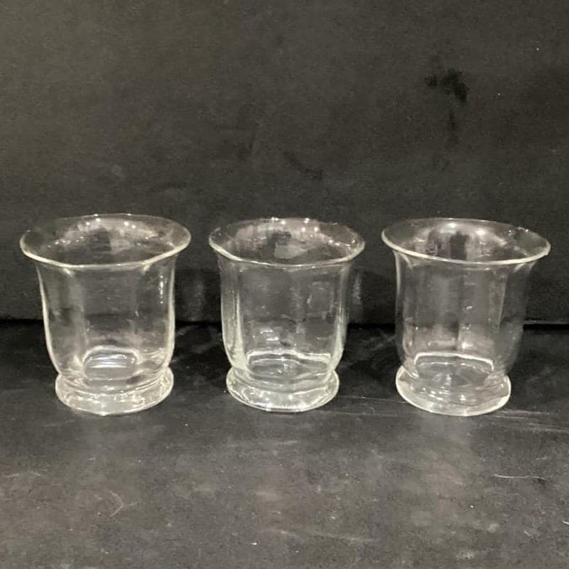 Set of 3 Paneled Clear Glass Votive Candle Holders - Thumbnail 11