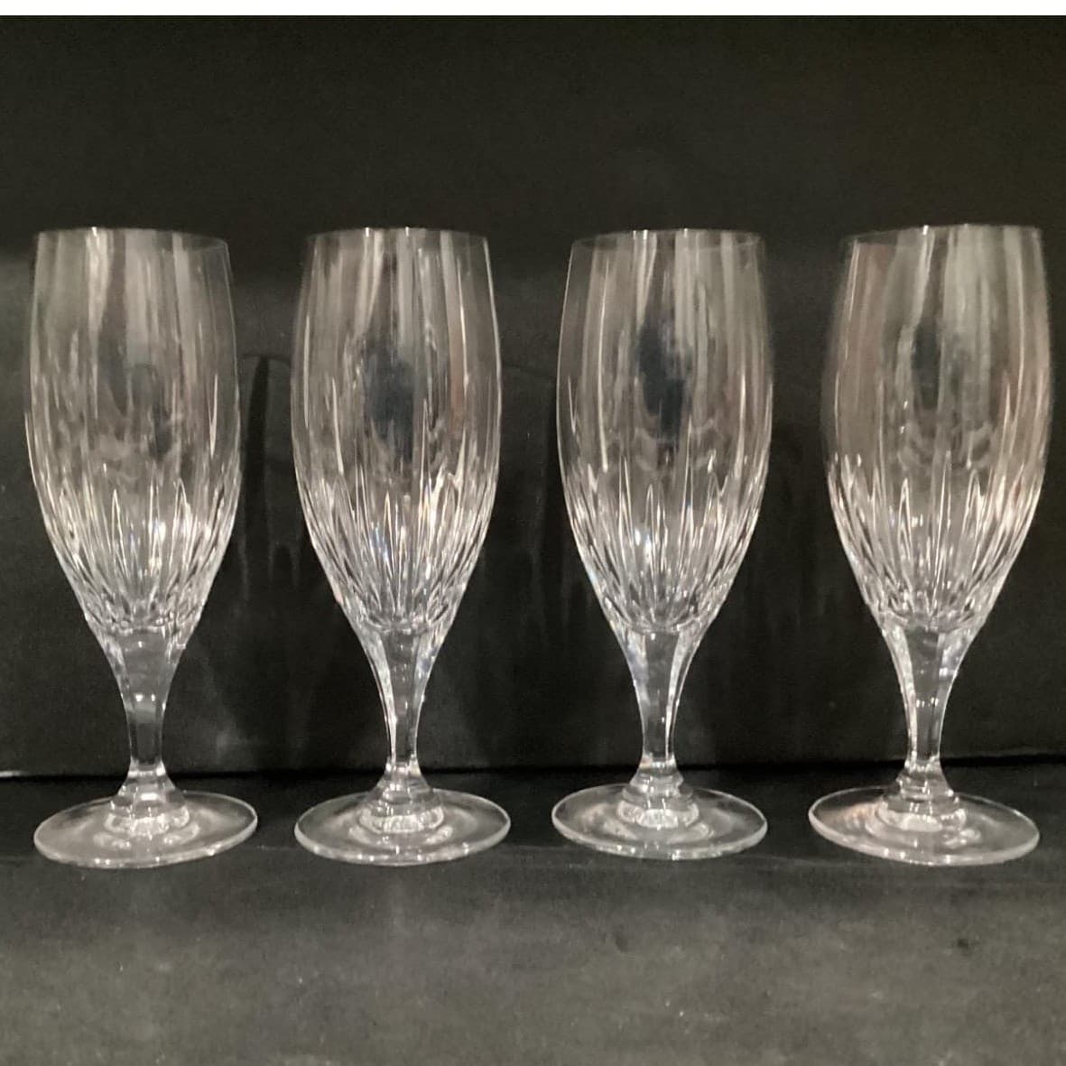 4 Mikasa ARCTIC LIGHTS Crystal 8.5" Iced Tea Glasses Vertical Cuts - Thumbnail 11