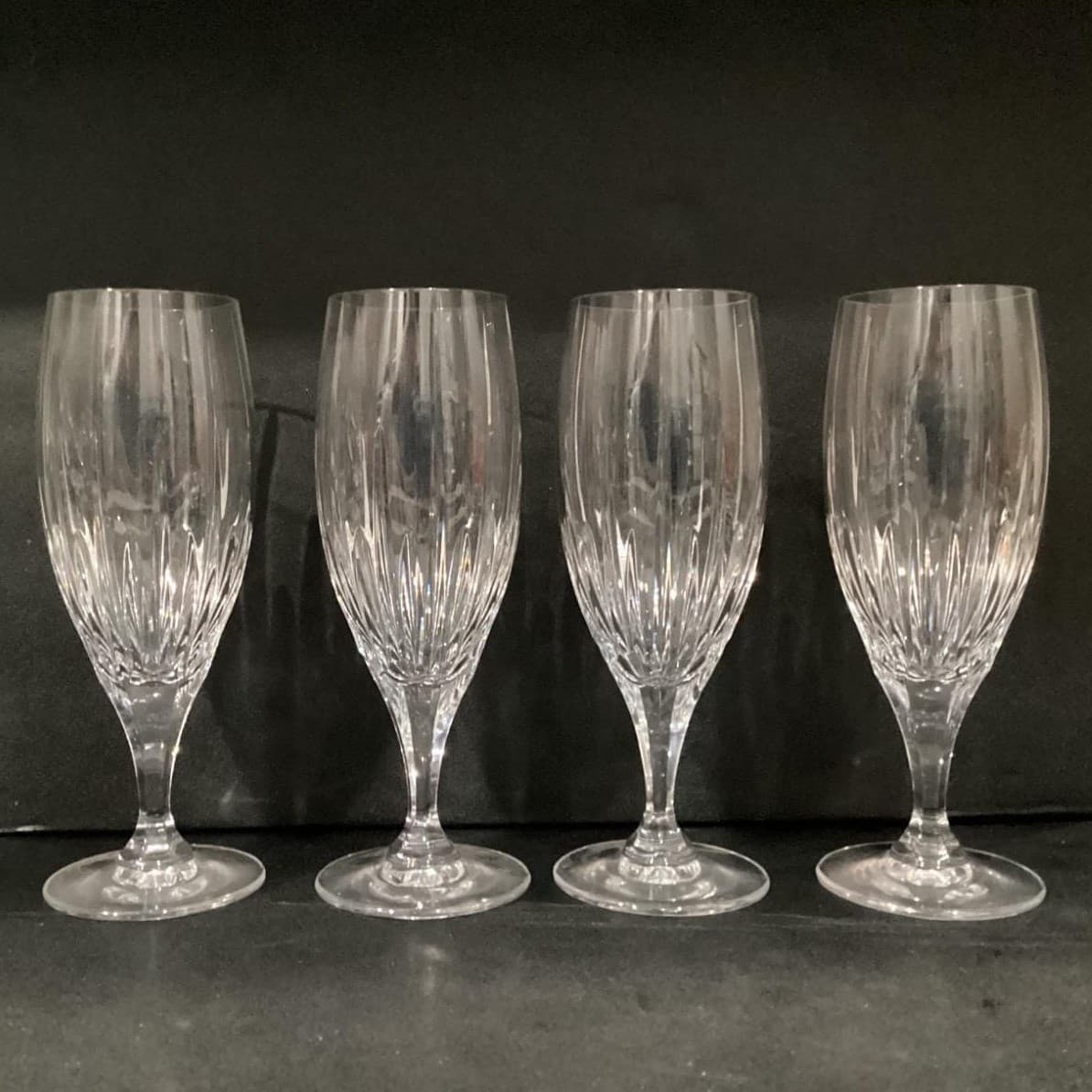 4 Mikasa ARCTIC LIGHTS Crystal 8.5" Iced Tea Glasses Vertical Cuts - Thumbnail 10