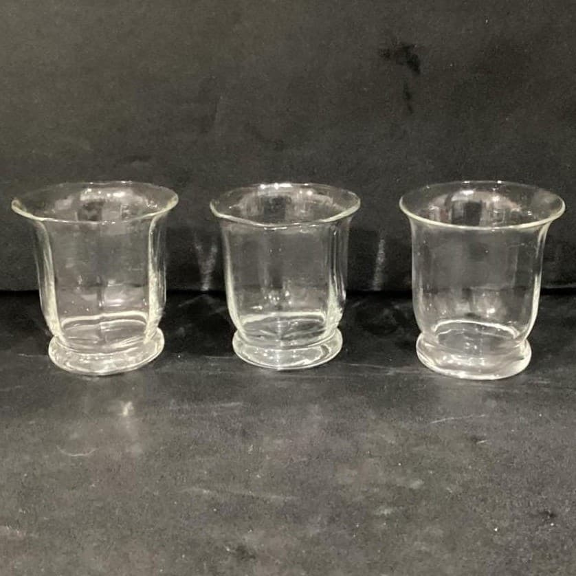 Set of 3 Paneled Clear Glass Votive Candle Holders - Thumbnail 7