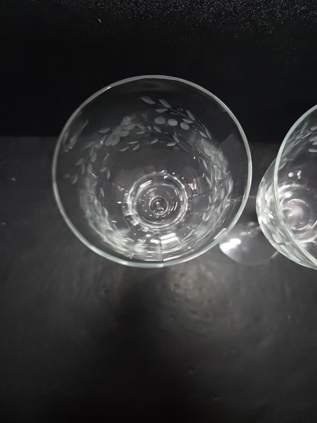 Weston Style Optic Crystal Water Goblets, Set Of 2, Floral Wine Glasses, Elegant - Thumbnail 6
